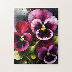 Quebra-cabeça pintura a aquarela bonito maroon daek vermelha pan