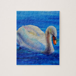 Quebra-cabeça Pintura a aquarela branca, aves aquáticas, aves