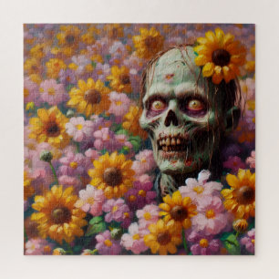 Quebra-cabeça Pintura a óleo de Zombie no Dia das Bruxas de Flor