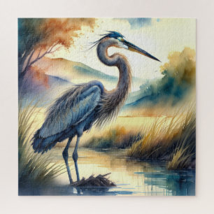 Quebra-cabeça Pintura aquosa de Herão Azul Excelente
