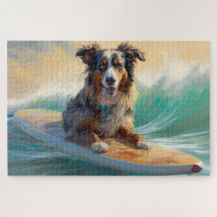 Quebra-cabeça Pintura Australiana de Surfe em Praia
