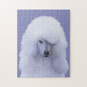 Quebra-cabeça Pintura Branca de Poodle Padrão - Arte Cão Origina