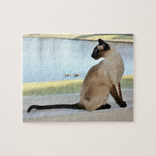 Quebra-cabeça Pintura calma do gato Siamese