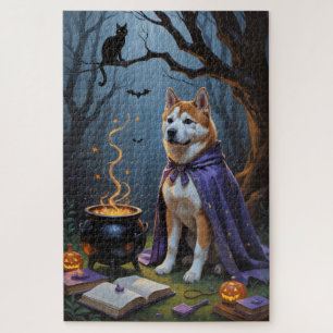 Quebra-cabeça Pintura Caprichosa de Cachorro Akita para o Hallow