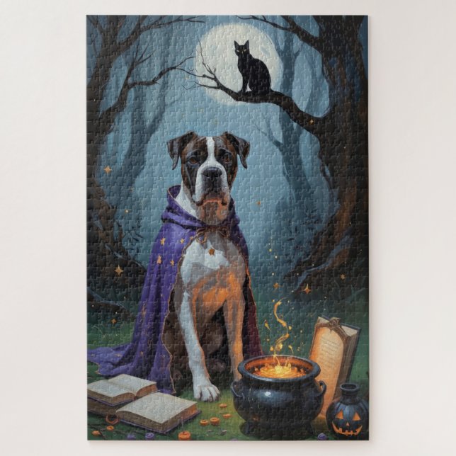 Quebra-cabeça Pintura caprichosa de Halloween do cão Cane Corso (Vertical)