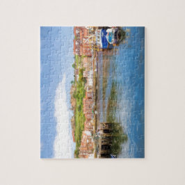 Quebra-cabeça Pintura cêntrica de Whitby Harbor