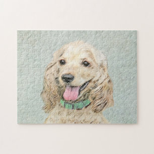 Quebra-cabeça Pintura Cocker Spaniel Buff - Arte Original de Cac