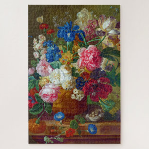 Quebra-cabeça Pintura Colorida de Flores Vintage