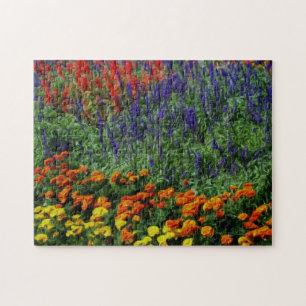 Quebra-cabeça Pintura Colorida de Óleo de Jardim Flor