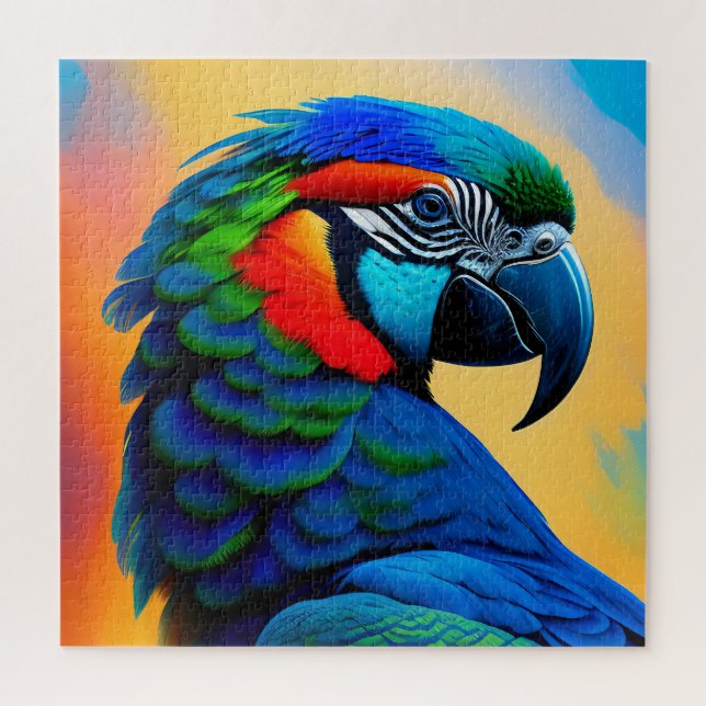 Quebra-cabeça Pintura Colorida de Pássaro de Macaw (Vertical)