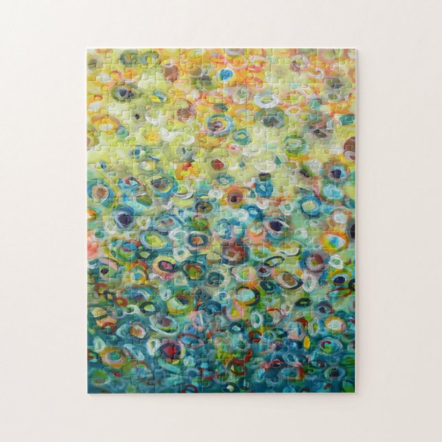 Quebra-cabeça Pintura Colorida do Círculo Abstrato (Vertical)