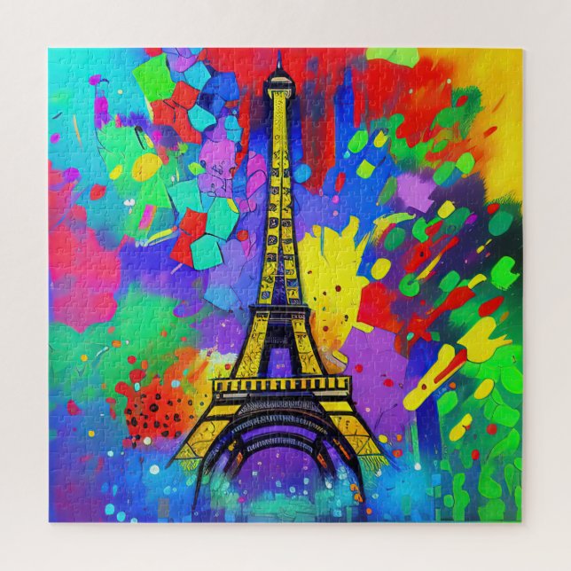 Quebra-cabeça Pintura Colorida Eiffel (Vertical)