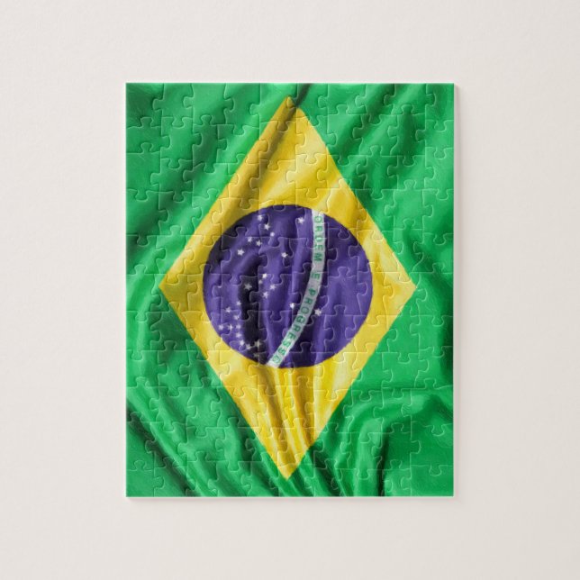 Quebra-cabeça Pintura da Bandeira do Brasil (Vertical)