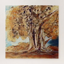 Quebra-cabeça Pintura da Paisagem de Árvores Selvagens do outono