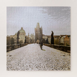 Quebra-cabeça Pintura da ponte de Charles em Praga no nascer do