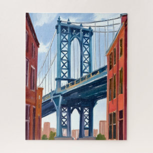 Quebra-cabeça Pintura da Ponte Manhattan Nova York