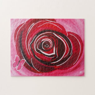 Quebra-cabeça Pintura da Rosa Borboleta por Alfred Fox