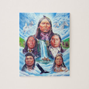Quebra-cabeça Pintura de Americanos nativos Famosos de Chefes In