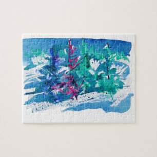 Quebra-cabeça Pintura de Árvores Frescas de Inverno / Artista La