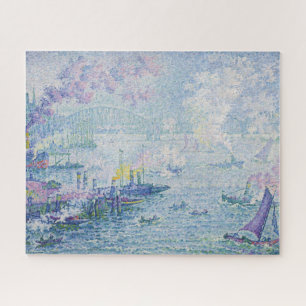 Quebra-cabeça Pintura de Belas Artes Porto Marítimo Navios Ponte