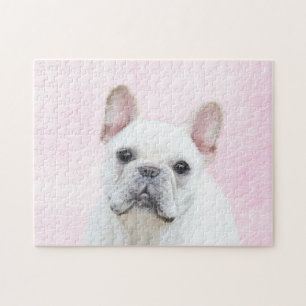 Quebra-cabeça Pintura de Bulldog Francês (Creme/Branco) - Arte C