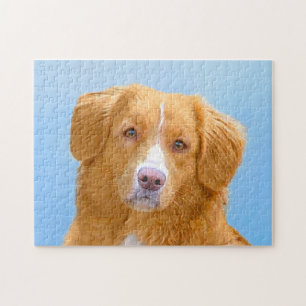Quebra-cabeça Pintura de Cão de Retriever com Pedra Nova Escóc