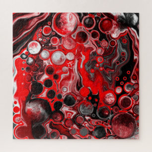 Quebra-cabeça Pintura de cor vermelha, branca e preta