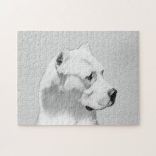 Quebra-cabeça Pintura de Dogo Argentino - Arte Original de Cães