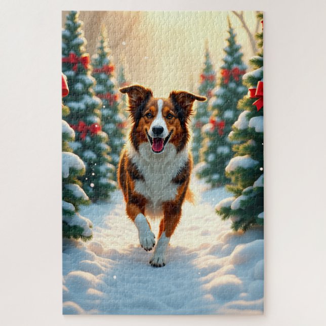 Quebra-cabeça Pintura de Fazenda de Árvores de Natal com Austral (Vertical)