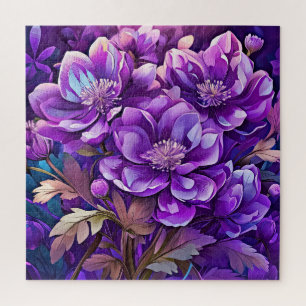 Quebra-cabeça Pintura de flores roxas