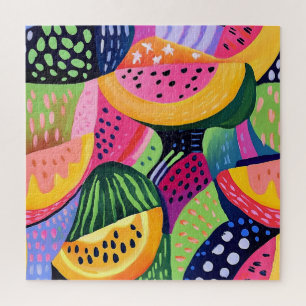 Quebra-cabeça Pintura de Frutas Melon Colorida Negrito