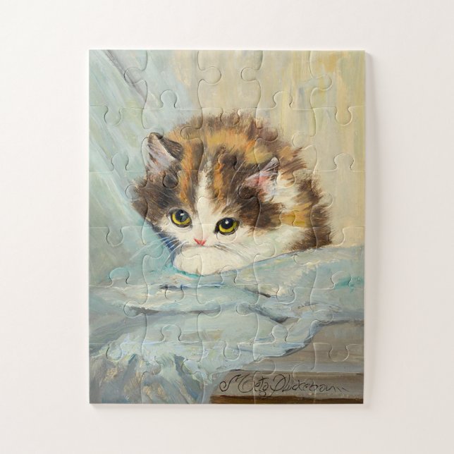 Quebra-cabeça Pintura de gatinho fofa de Henriëtte Ronner Knip v (Vertical)