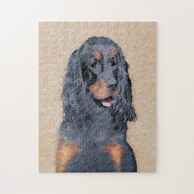 Quebra-cabeça Pintura de Gordon Setter - Arte de Cachorro Origin (Vertical)