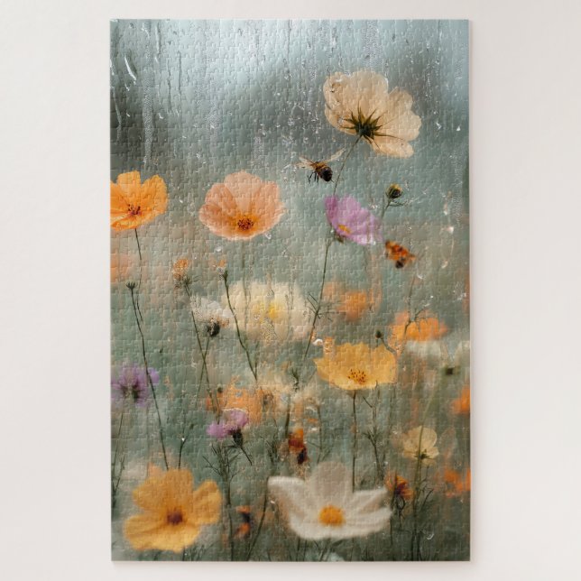 Quebra-cabeça Pintura de Jardim de Flores Silvestres Sonhador Ch (Vertical)