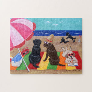 Quebra-cabeça Pintura de Labradors da brisa do verão
