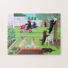 Quebra-cabeça Pintura de Labradors do divertimento de domingo