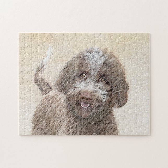 Quebra-cabeça Pintura de Lagotto Romagnolo - Arte de Cachorro Or (Horizontal)