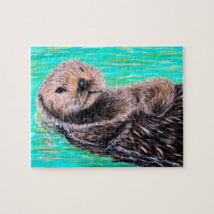 Quebra-cabeça Pintura de Lontra Mar Fluffy