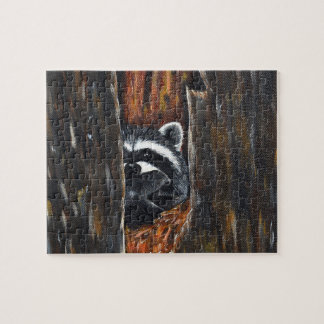 Quebra-cabeça Pintura de Mamãe e Bebê Guaxinim