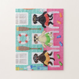 Quebra-cabeça Pintura de Meninos da Beach House Labrador