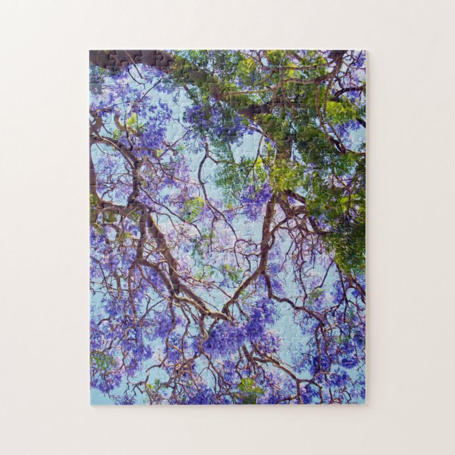 Quebra-cabeça Pintura de óleo de árvore de Jacaranda roxa (Vertical)