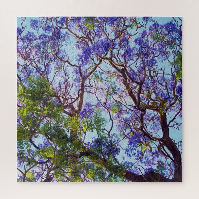 Quebra-cabeça Pintura De Óleo De Árvore Roxo Jacaranda, (Vertical)