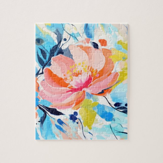 Quebra-cabeça Pintura de padrão floral abstrato  (Vertical)