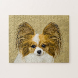 Quebra-cabeça Pintura de Papillon (Hound Tri) - Arte de Cão Ori