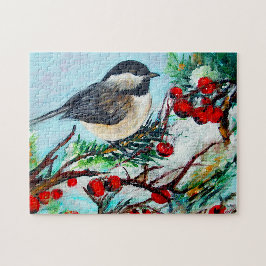 Quebra-cabeça Pintura De Pássaro De Música Chickadee Doce
