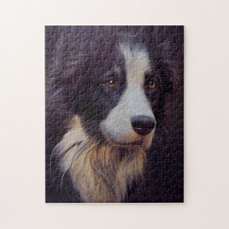 Quebra-cabeça Pintura de Portraços Cachorro Collie Borda