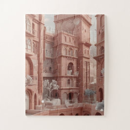 Quebra-cabeça pintura de "rosa Hued Sana'a Dreamscape Ai"