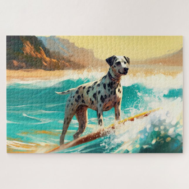 Quebra-cabeça Pintura de Surf da Praia Dalmata (Horizontal)