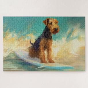 Quebra-cabeça Pintura de Surf da Praia de Airedale