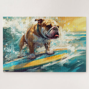 Quebra-cabeça Pintura de Surf da Praia do Bulldog